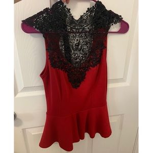 Windsor red peplum top